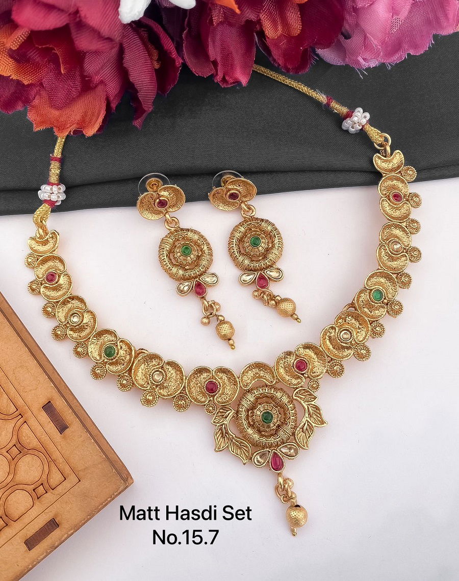 Rajwadi Style Matte Hasdi jewellery Set Catalog
